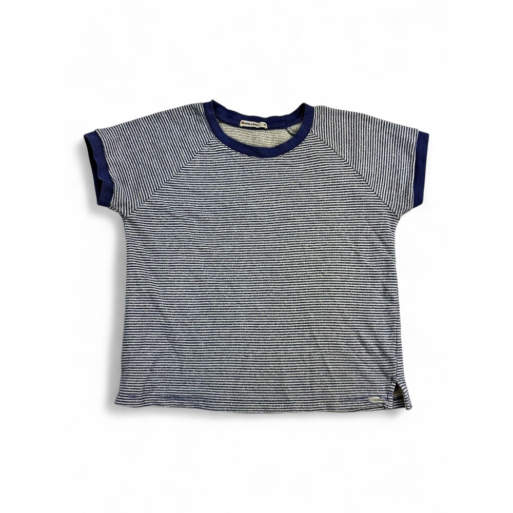 Marine Layer Striped Raglan Short Sleeve Tee - Women's M - Picture 1 of 11